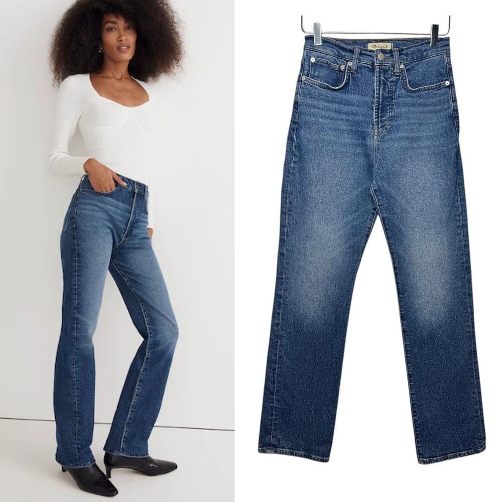 Madewell 99s Straight Medium Wash High Rise Women’s Barlow Jeans Sz 25
